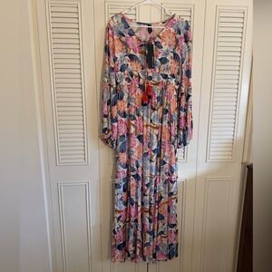 Women's Floral Print Multicolor Tier Ruffle Princess Feels Maxi Dress Small NWT